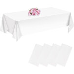 Nappes jetables blanches imperm�ables (4 pi�ces), id�ales pour mariages, anniversaires et f�tes, dimensions ...
