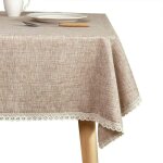 Nappe lavable en toile de jute de campagne, �paisse marron, 140x180 cm, nappe rectangulaire recouverte ...