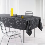 Nappe rectangle 150 x 240 cm polyester imprime argent bully anthracite Nappe rectangle 150 x 240 cm polyester imprime argent bully anthracite
