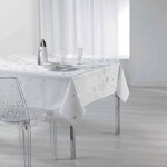 Nappe rectangle 150 x 300 cm polyester imprime argent constellation blanc