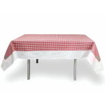 Nappe rectangle anti - tches en coton 140x300 cm vichy rouge, par soleil d'ocre