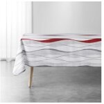 Nappe rectangle  ondulys  � motifs ondulations - blanc / rouge - 150 x 240 cm - livraison gratuite