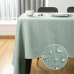 Nappe rectangulaire anti - t�ches et imperm�able, en tissu avec aspect lin lavable en machine pour tables ...