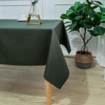 Nappe rectangulaire enduite et anti tache vert olive 145x240 cm