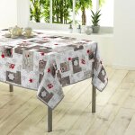 Nappe rectangulaire 'giboul�e' 150x300cm blanc & gris