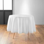 1001kdo - nappe de table ronde uni 'essentiel' - blanc - d 180 cm - livraison gratuite