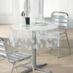 Nappe ronde cristal 'feuille' 140cm transparent