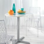 Nappe ronde cristal 'paillette' 140cm transparent