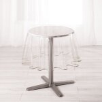 Nappe ronde transparente ourlet coloré taupe 180x180 cm Nappe ronde transparente ourlet coloré taupe 180x180 cm