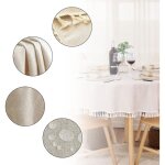 Nappe ronde imperm�able - en coton et lin - ronde - couleur unie - pour d�coration de table � la maison, ...