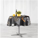 Nappe ronde - polyester imprimée opsis - d 180 cm - gris - livraison gratuite Nappe ronde - polyester imprimée opsis - d 180 cm - gris - livraison gratuite