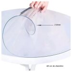 Nappe ronde - pvc - transparente - antid�rapante - imperm�able - 60cm