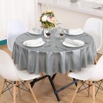 Nappe ronde toile cir�e impermeable nappe ronde pu 160 cm ecologique nappe de table anti - taches nordique ...