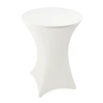 Nappe de table haute de bar fête extensible en polyester ø 60 70 80 cm 60 cm ø / blanc Nappe de table haute de bar fête extensible en polyester ø 60 70 80 cm 60 cm ø / blanc