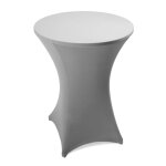 Nappe de table haute de bar fête extensible en polyester ø 60 70 80 cm 60 cm ø / gris clair Nappe de table haute de bar fête extensible en polyester ø 60 70 80 cm 60 cm ø / gris clair