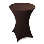 Nappe de table haute de bar f�te extensible en polyester � 60 70 80 cm 80 cm � / marron fonc�