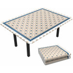 Vounot® nappe de table rectangulaire élastique - pvc avec doublure en flanelle imperméable anti - tache ... Vounot® nappe de table rectangulaire élastique - pvc avec doublure en flanelle imperméable anti - tache ...