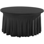 Nappe pour table ronde 180cm �lastique noire