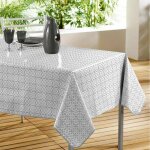 Nappe toile cir�e 'abaca' 140x240cm gris