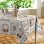 Nappe toile cir�e 'cosy coeur' 140x240cm gris