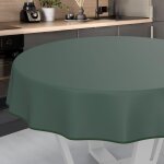 Nappe en toile cir�e lavable, pour table de jardin, ext�rieur et int�rieur, ronde, 140 cm, avec ourlet, ...