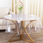 Nappe transparente - rond - 140 cm - film de protection de table en pvc - anti - graisse - �tanche - ...