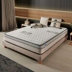 Matelas visco carbone - 140x190 cm - mousse m�moire de forme hr, blue latex, hypoallerg�nique - confort ...