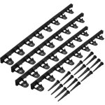 Nature - lot de 4 bordures  gazon polypropylne recycl noire - h 4, 5 cm x 1 m