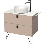 Naturel - meuble de salle de bain sous vasque avec porte serviette art dco 88x55x45 cm rose beige (artdeco80r ...