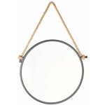 Miroir mural rond avec cadre en mtal 40x40 cm, noir (zlan40c) - naturel
