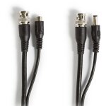 Cable pour camera de videosurveillance bnc dc 100 m rond pvc noir boite cadeau 385841