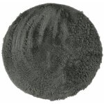 Thedecofactory - neo yoga - tapis salon lavable � base fine et souple extra doux gris fonc� diam. 120 ...