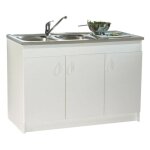 Neova - meuble sous - évier mélaminé sim'hydro 3 portes 1200x600mm s12n43120h Neova - meuble sous - évier mélaminé sim'hydro 3 portes 1200x600mm s12n43120h