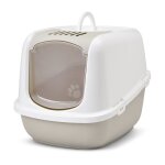 Savic - nestor jumbo blanc - caf� - bac � liti�re pour chat couvert - 66, 5x48, 5x46, 5 cm - 1 pi�ce. ...
