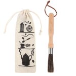 Nettoyant pour moulin � caf�, nettoyant pour cafeti�re, brosse pour moulin � caf� avec manche en bois, ...