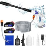 Nettoyeur haute pression sans fil 21v, pistolet de nettoyage haute pression portable, �quip� de 2 batteries ...