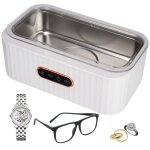 Nettoyeur  ultrasons 400 ml ? nettoyeur de lunettes et de bijoux 45 khz avec 4 modes, cuve en acier ...