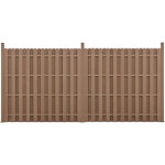 [neu. holz] kit de 2 cltures barrire brise vue brise vent bois composite (wpc) brun 185 x 376 cm