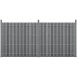 Neu. holz - kit de 2 cl�tures barri�re brise vue brise vent bois composite (wpc) gris 185 x 376 cm