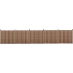 Neu. holz - kit de 5 cltures barrire brise vue brise vent bois composite (wpc) brun 185 x 932 cm