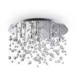 Neve - pendentif affleurant au plafond � 12 ampoules � bulles en verre semi - souffl�, chrome, g9 - ideal ...