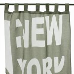 New york - voilage motif buildings de new york vert gris 110x250