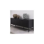 Ebuy24 - buffet 3 portes 160x40x60 cm en m�tal noir mat - bakos