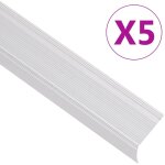 Nez de marche forme en l 5 pcs aluminium 100 cm argenté Nez de marche forme en l 5 pcs aluminium 100 cm argenté