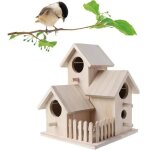 Nichoir maison en bois v�ritable voli�re mangeoire � oiseaux cage oiseau grand fort s�curit� 20. 5x15. ...