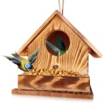 Nichoir oiseaux exterieur a suspendre, cabane oiseaux en bois, maison d?oiseau sauvage, nid oiseau canari, ...