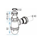 Nicoll - siphon standard Ø40mm lavabo / vasque : 0201022 Nicoll - siphon standard Ø40mm lavabo / vasque : 0201022