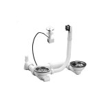 Nicoll - vidage 224045 pour évier 2 bacs d90mm automatique et manuelle blanc Nicoll - vidage 224045 pour évier 2 bacs d90mm automatique et manuelle blanc