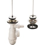 Nicoll - vidage pvc pour vier grs 2 cuves avec siphon et prise machine  laver