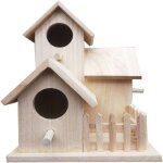 Nid d'oiseau 3 en 1 - paulownia - base spacieuse avec encoche de 35 mm pour m�sanges et m�sanges charbonni�res ...